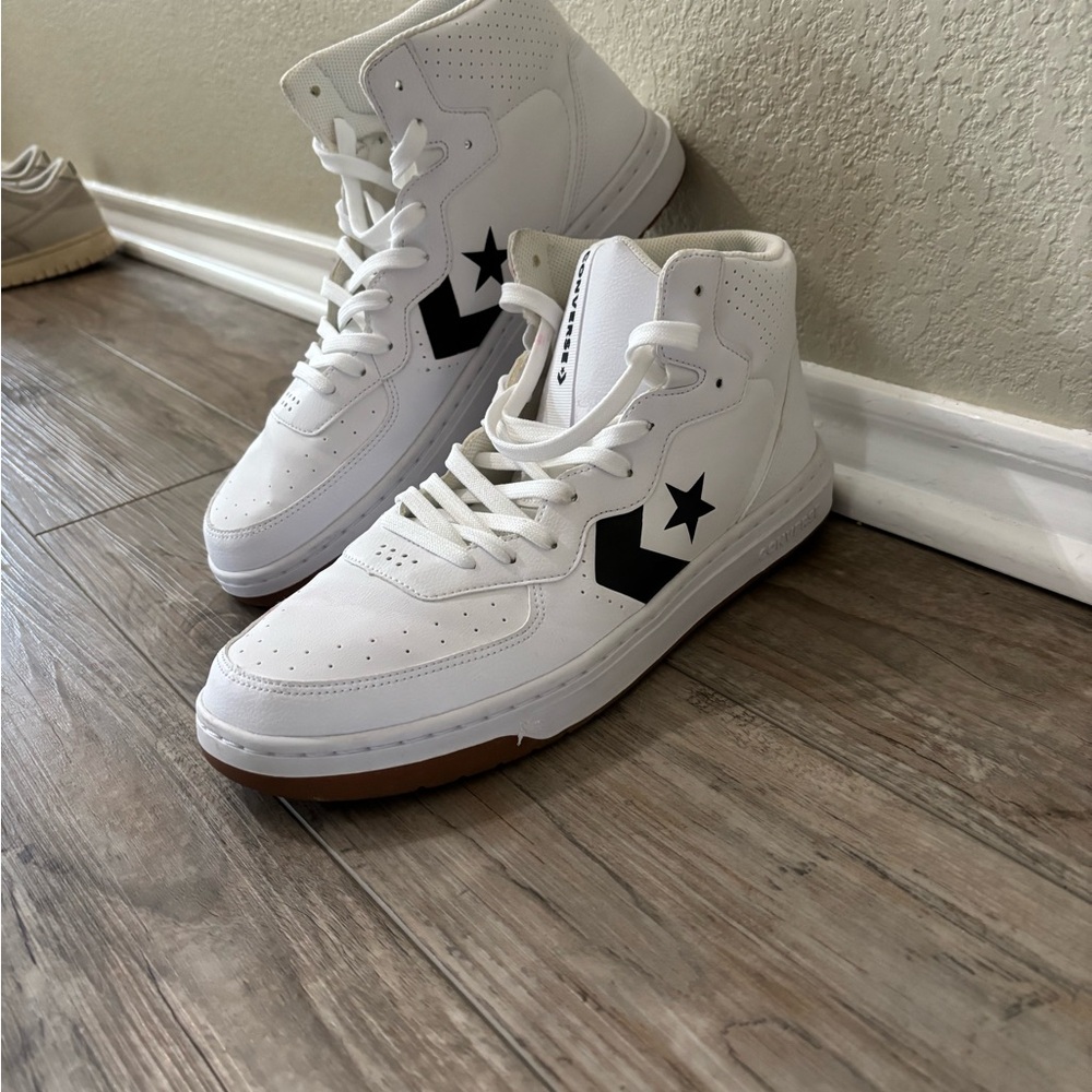 White Converse High-Top Sneakers (worn once)